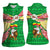 Ethiopia Christmas Women Sleeveless Polo Shirt with Santa Riding Lion Ethiopian Flag Colors and Tribal Pattern Design - Wonder Print Shop
