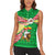 Ethiopia Christmas Women Sleeveless Polo Shirt with Santa Riding Lion Ethiopian Flag Colors and Tribal Pattern Design - Wonder Print Shop