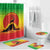 Ethiopia Christmas Bathroom Set with Mountain Gazelle Sunset Ethiopian Flag Colors and Tribal Pattern Design - Wonder Print Shop