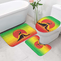 Ethiopia Christmas Bathroom Set with Mountain Gazelle Sunset Ethiopian Flag Colors and Tribal Pattern Design - Wonder Print Shop