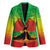 Ethiopia Christmas Blazer with Mountain Gazelle Sunset Ethiopian Flag Colors and Tribal Pattern Design - Wonder Print Shop