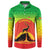 Ethiopia Christmas Button Sweatshirt with Mountain Gazelle Sunset Ethiopian Flag Colors and Tribal Pattern Design - Wonder Print Shop
