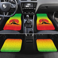 Ethiopia Christmas Car Mats with Mountain Gazelle Sunset Ethiopian Flag Colors and Tribal Pattern Design - Wonder Print Shop