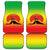 Ethiopia Christmas Car Mats with Mountain Gazelle Sunset Ethiopian Flag Colors and Tribal Pattern Design - Wonder Print Shop