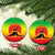 Ethiopia Christmas Ceramic Ornament with Mountain Gazelle Sunset Ethiopian Flag Colors and Tribal Pattern Design - Wonder Print Shop
