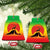 Ethiopia Christmas Ceramic Ornament with Mountain Gazelle Sunset Ethiopian Flag Colors and Tribal Pattern Design - Wonder Print Shop
