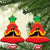 Ethiopia Christmas Ceramic Ornament with Mountain Gazelle Sunset Ethiopian Flag Colors and Tribal Pattern Design - Wonder Print Shop