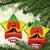 Ethiopia Christmas Ceramic Ornament with Mountain Gazelle Sunset Ethiopian Flag Colors and Tribal Pattern Design - Wonder Print Shop