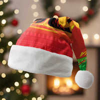 Ethiopia Christmas Santa Hat with Mountain Gazelle Sunset Ethiopian Flag Colors and Tribal Pattern Design - Wonder Print Shop