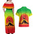 Ethiopia Christmas Couples Matching Off Shoulder Maxi Dress and Hawaiian Shirt with Mountain Gazelle Sunset Ethiopian Flag Colors and Tribal Pattern Design - Wonder Print Shop