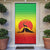 Ethiopia Christmas Door Cover with Mountain Gazelle Sunset Ethiopian Flag Colors and Tribal Pattern Design - Wonder Print Shop