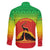 Ethiopia Christmas Family Matching Long Sleeve Bodycon Dress and Hawaiian Shirt with Mountain Gazelle Sunset Ethiopian Flag Colors and Tribal Pattern Design - Wonder Print Shop