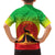Ethiopia Christmas Family Matching Off The Shoulder Long Sleeve Dress and Hawaiian Shirt with Mountain Gazelle Sunset Ethiopian Flag Colors and Tribal Pattern Design - Wonder Print Shop
