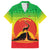 Ethiopia Christmas Family Matching Off Shoulder Short Dress and Hawaiian Shirt with Mountain Gazelle Sunset Ethiopian Flag Colors and Tribal Pattern Design - Wonder Print Shop
