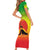 Ethiopia Christmas Family Matching Short Sleeve Bodycon Dress and Hawaiian Shirt with Mountain Gazelle Sunset Ethiopian Flag Colors and Tribal Pattern Design - Wonder Print Shop
