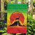 Ethiopia Christmas Garden Flag with Mountain Gazelle Sunset Ethiopian Flag Colors and Tribal Pattern Design - Wonder Print Shop