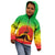 Ethiopia Christmas Kid Hoodie with Mountain Gazelle Sunset Ethiopian Flag Colors and Tribal Pattern Design - Wonder Print Shop
