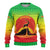 Ethiopia Christmas Ugly Christmas Sweater with Mountain Gazelle Sunset Ethiopian Flag Colors and Tribal Pattern Design - Wonder Print Shop
