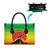 Ethiopia Christmas Leather Bag with Mountain Gazelle Sunset Ethiopian Flag Colors and Tribal Pattern Design - Wonder Print Shop