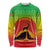 Ethiopia Christmas Long Sleeve Shirt with Mountain Gazelle Sunset Ethiopian Flag Colors and Tribal Pattern Design - Wonder Print Shop