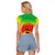 Ethiopia Christmas Raglan Cropped T Shirt with Mountain Gazelle Sunset Ethiopian Flag Colors and Tribal Pattern Design - Wonder Print Shop