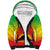 Ethiopia Christmas Sherpa Hoodie with Mountain Gazelle Sunset Ethiopian Flag Colors and Tribal Pattern Design - Wonder Print Shop