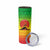 Ethiopia Christmas Skinny Tumbler with Mountain Gazelle Sunset Ethiopian Flag Colors and Tribal Pattern Design - Wonder Print Shop
