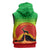 Ethiopia Christmas Sleeveless Zip Hoodie with Mountain Gazelle Sunset Ethiopian Flag Colors and Tribal Pattern Design - Wonder Print Shop