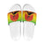 Ethiopia Christmas Slide Sandals with Mountain Gazelle Sunset Ethiopian Flag Colors and Tribal Pattern Design - Wonder Print Shop