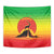 Ethiopia Christmas Tapestry with Mountain Gazelle Sunset Ethiopian Flag Colors and Tribal Pattern Design - Wonder Print Shop