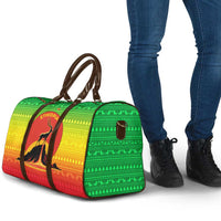 Ethiopia Christmas Travel Bag with Mountain Gazelle Sunset Ethiopian Flag Colors and Tribal Pattern Design - Wonder Print Shop