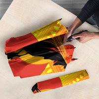 Ethiopia Christmas Umbrella with Mountain Gazelle Sunset Ethiopian Flag Colors and Tribal Pattern Design - Wonder Print Shop