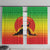 Ethiopia Christmas Window Curtain with Mountain Gazelle Sunset Ethiopian Flag Colors and Tribal Pattern Design - Wonder Print Shop