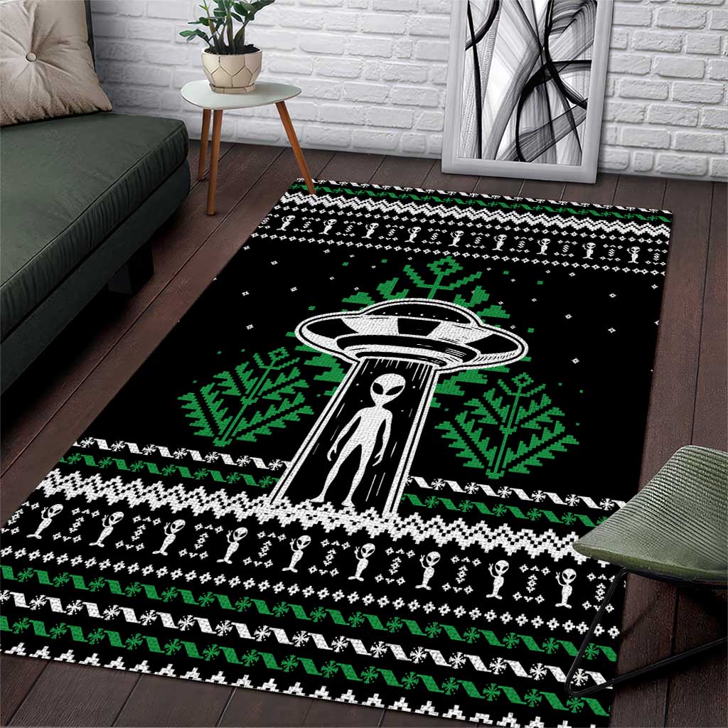 Alien Christmas Area Rug Xmas Holiday Patterns - Wonder Print Shop