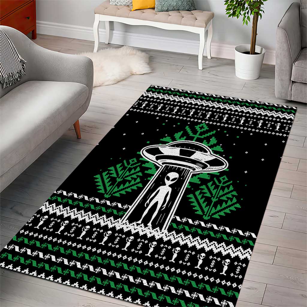 Alien Christmas Area Rug Xmas Holiday Patterns - Wonder Print Shop