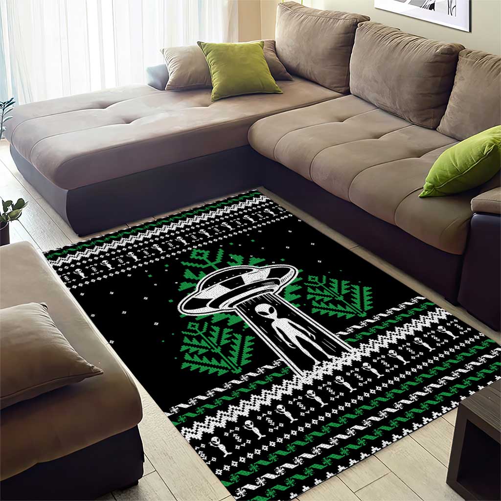 Alien Christmas Area Rug Xmas Holiday Patterns - Wonder Print Shop