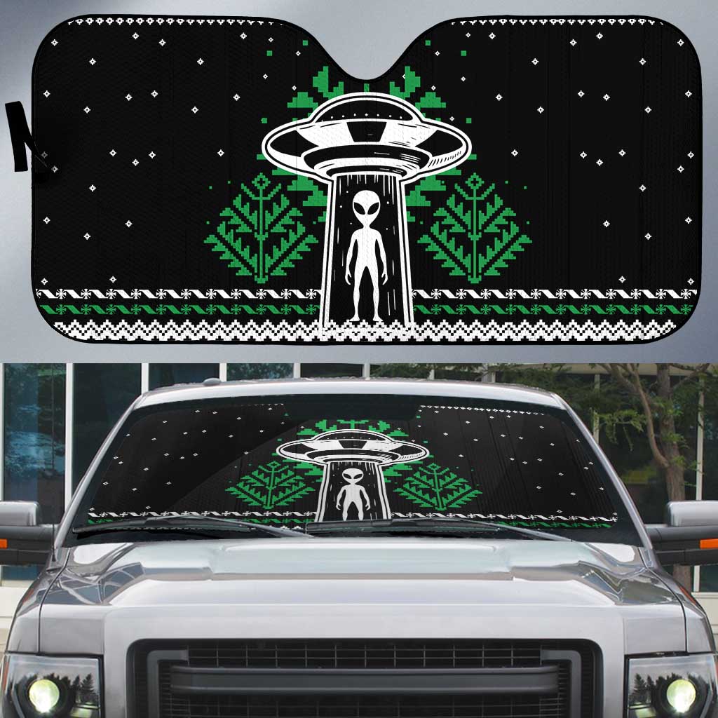 Alien Christmas Auto Sun Shade Xmas Holiday Patterns - Wonder Print Shop