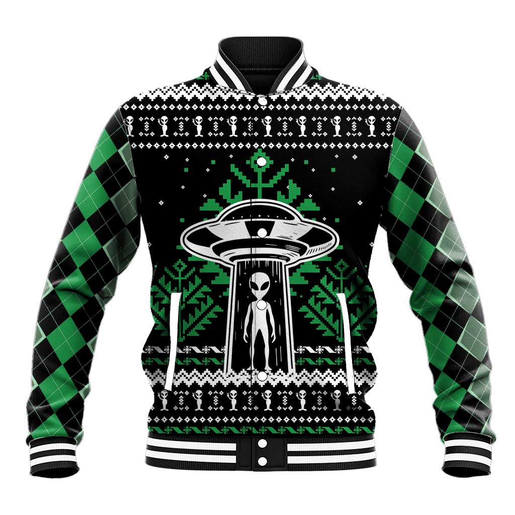 Alien Christmas Baseball Jacket Xmas Holiday Patterns - Wonder Print Shop