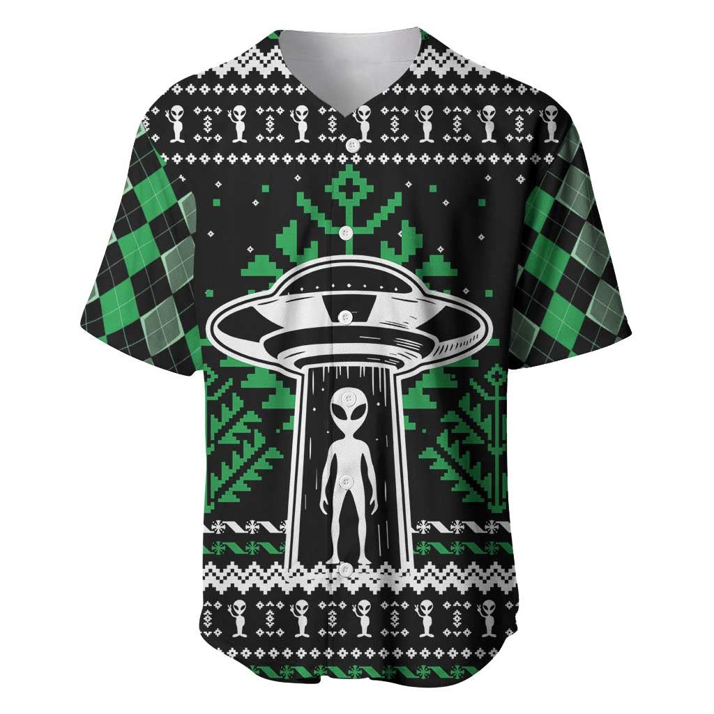 Alien Christmas Baseball Jersey Xmas Holiday Patterns - Wonder Print Shop