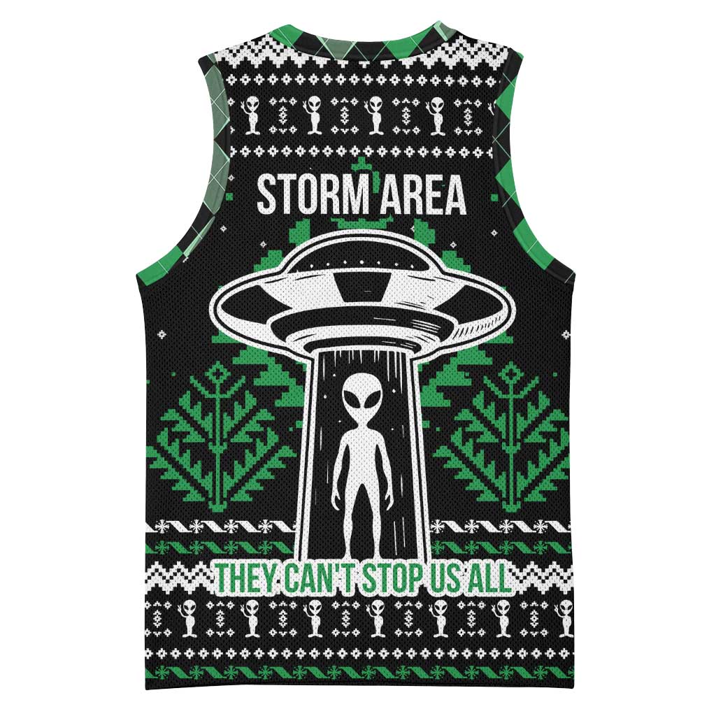 Alien Christmas Basketball Jersey Xmas Holiday Patterns - Wonder Print Shop