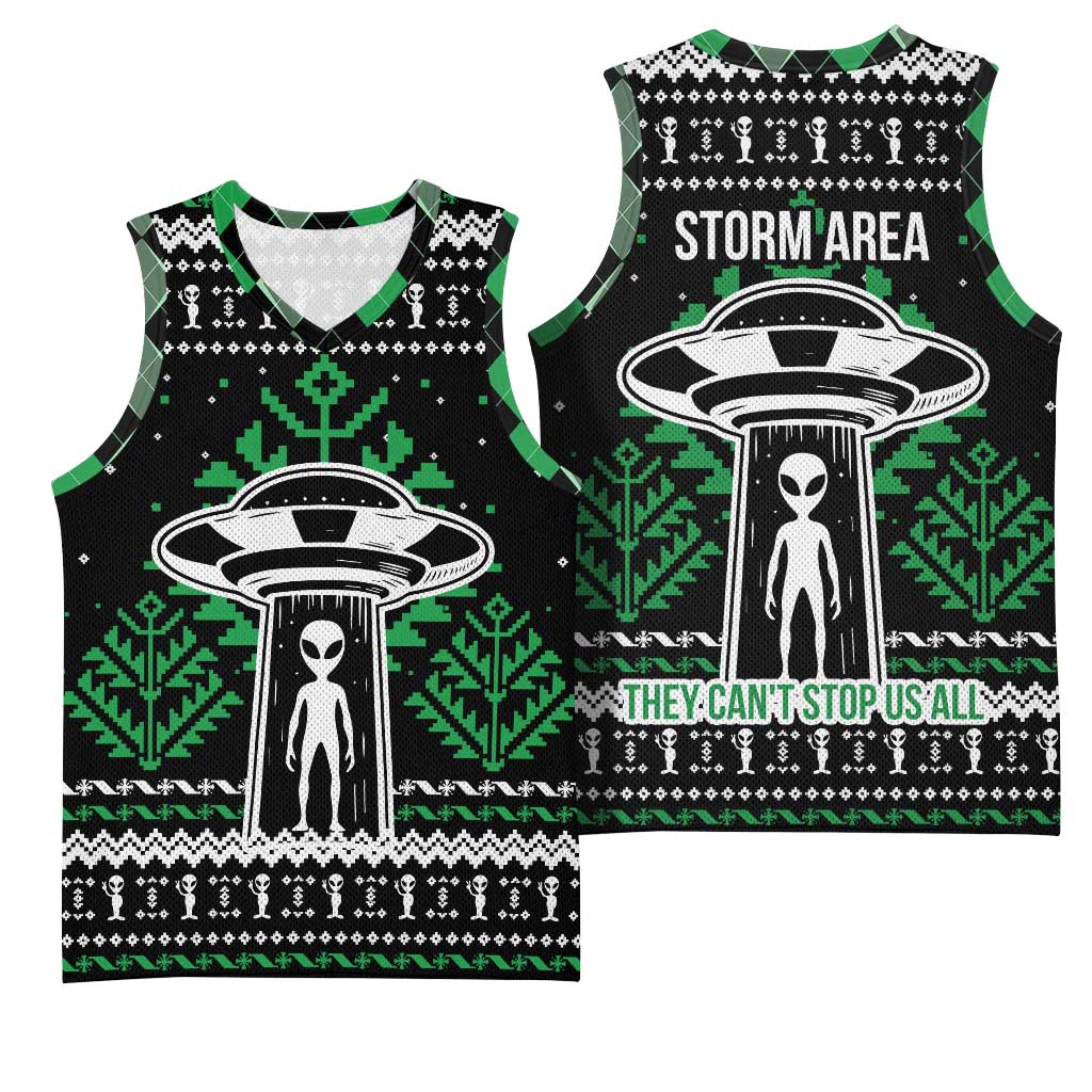 Alien Christmas Basketball Jersey Xmas Holiday Patterns - Wonder Print Shop