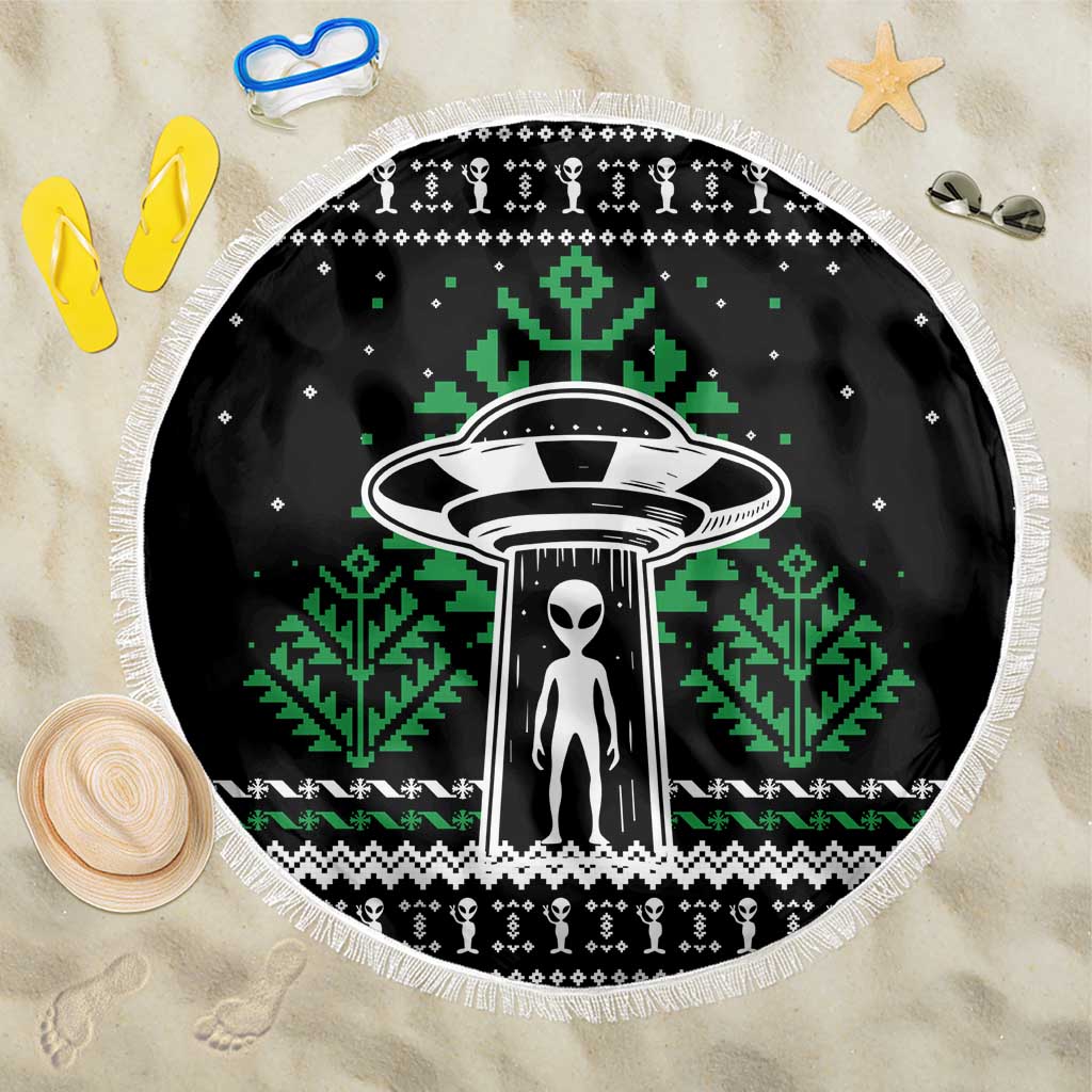 Alien Christmas Beach Blanket Xmas Holiday Patterns - Wonder Print Shop