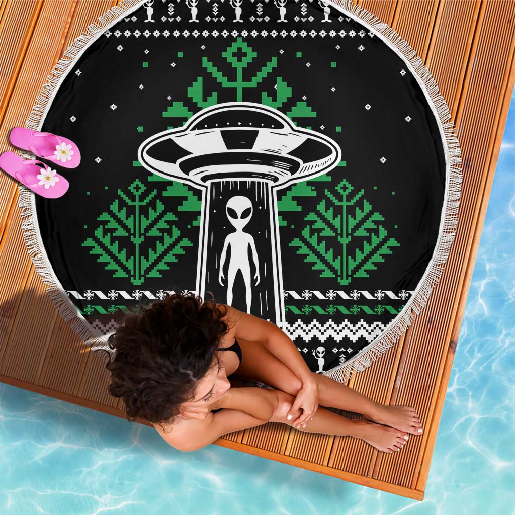 Alien Christmas Beach Blanket Xmas Holiday Patterns - Wonder Print Shop