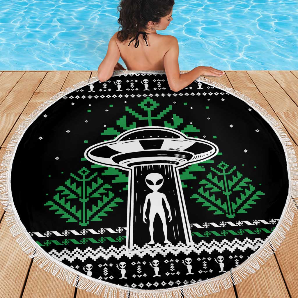 Alien Christmas Beach Blanket Xmas Holiday Patterns - Wonder Print Shop