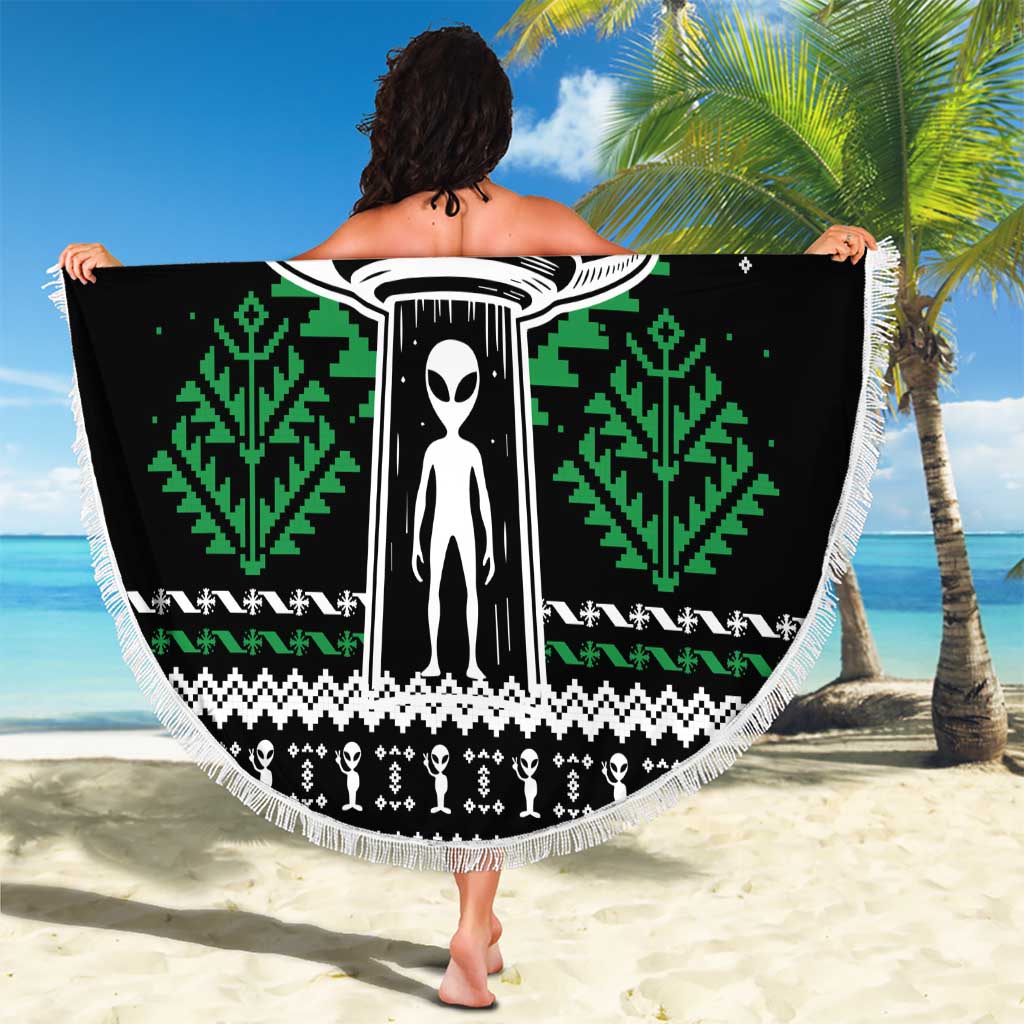 Alien Christmas Beach Blanket Xmas Holiday Patterns - Wonder Print Shop