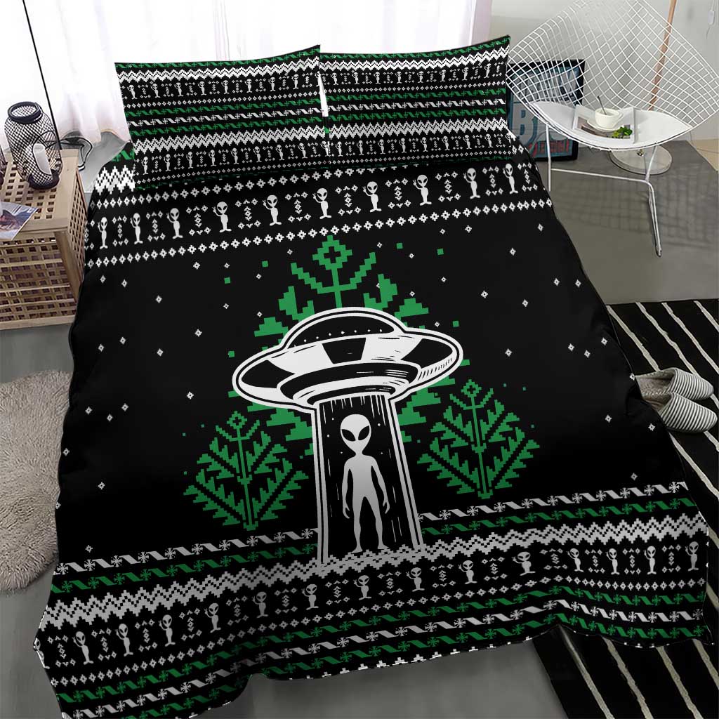 Alien Christmas Bedding Set Xmas Holiday Patterns - Wonder Print Shop