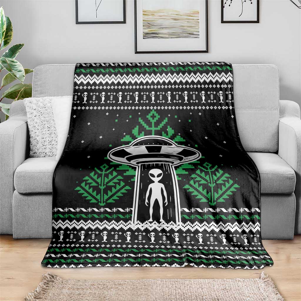 Alien Christmas Blanket Xmas Holiday Patterns - Wonder Print Shop