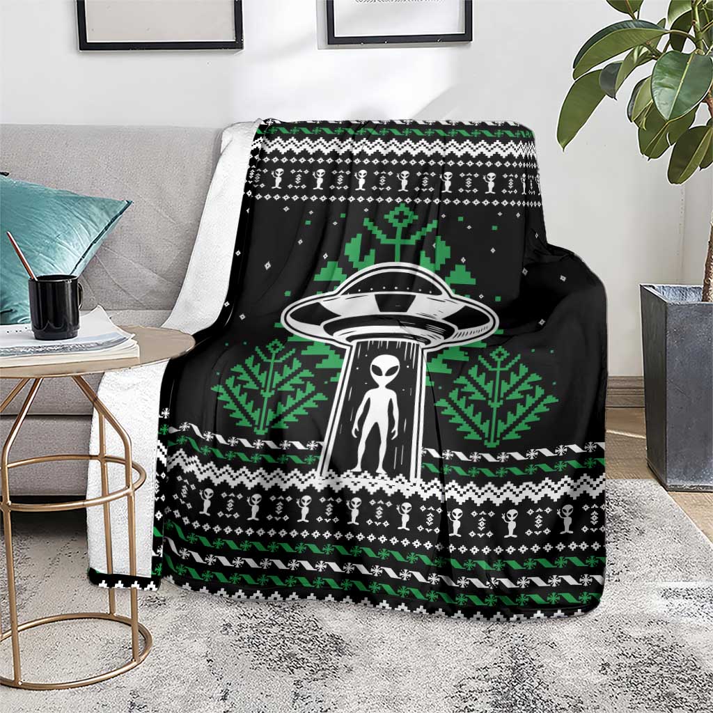 Alien Christmas Blanket Xmas Holiday Patterns - Wonder Print Shop