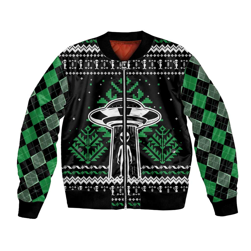 Alien Christmas Bomber Jacket Xmas Holiday Patterns - Wonder Print Shop
