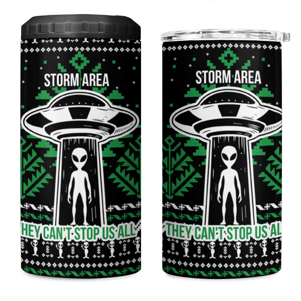 Alien Christmas 4 in 1 Can Cooler Tumbler Xmas Holiday Patterns - Wonder Print Shop